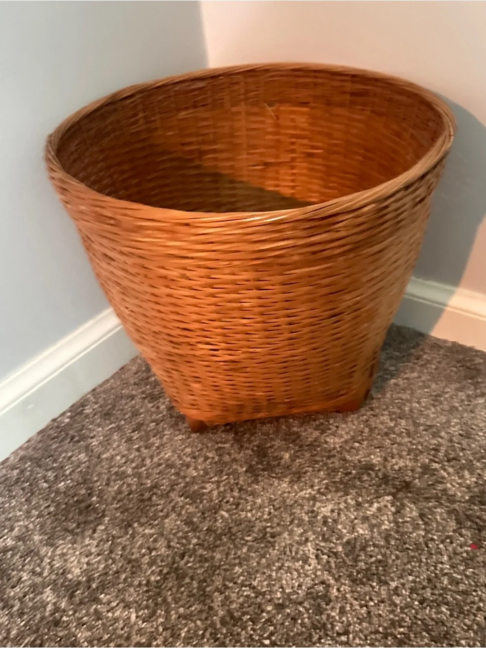 Vintage wicker rattan plant basket